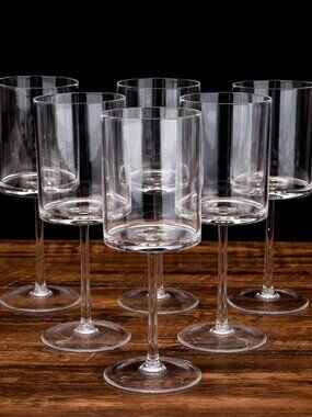 Classic Acrylic Premium Quality Plastic Tumblers |Set of Clear, 6 Each: 15-Ounce